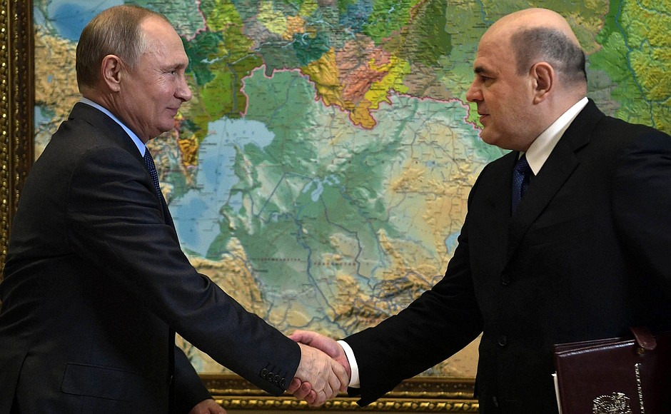 Встреча Владимира Путина с Михаилом Мишустиным