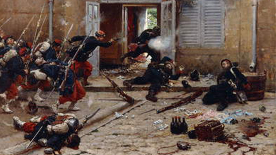 Альфонс де Невиль. Внезапная атака, Мец. (фрагмент) 1884