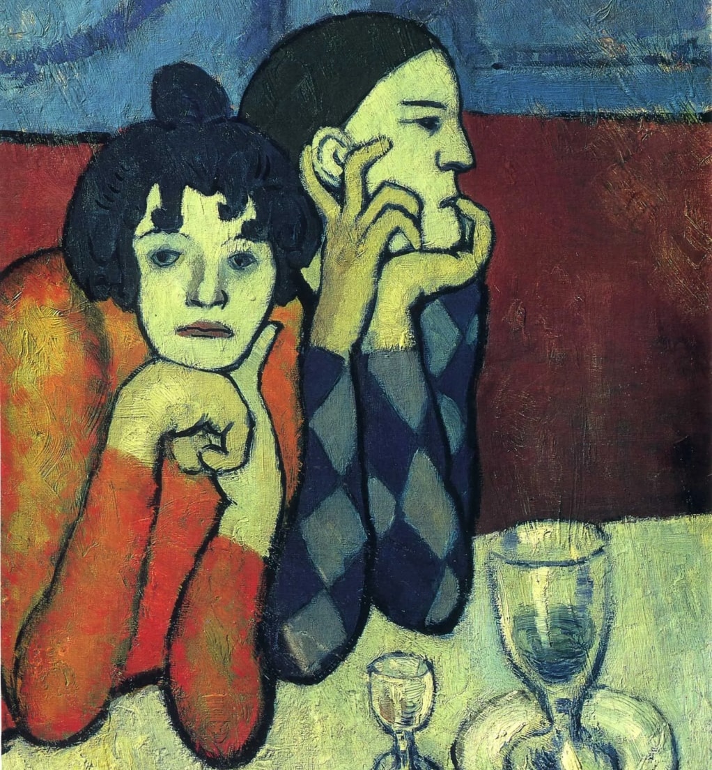 Арлекин и его подружка. Пабло Пикассо