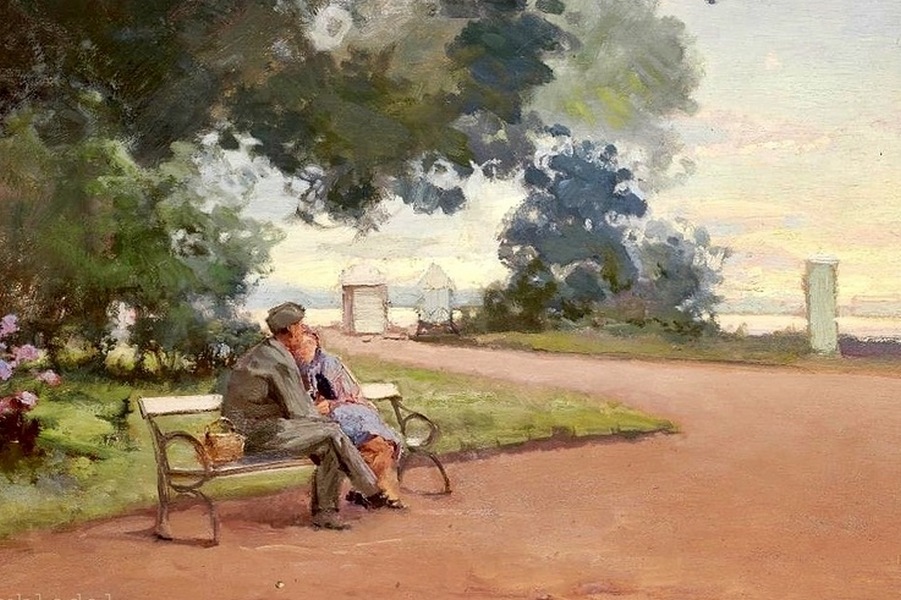 Василий Леви. Свидание в парке. 1950