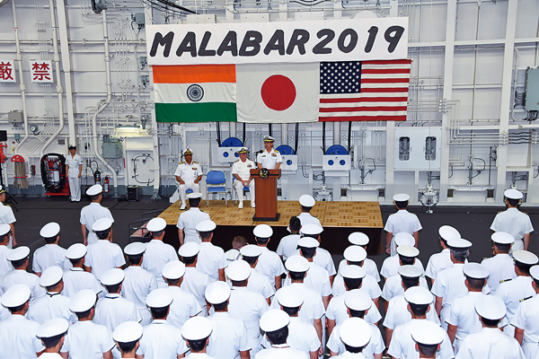 Проведение совместных военных учений Индии, Японии и США