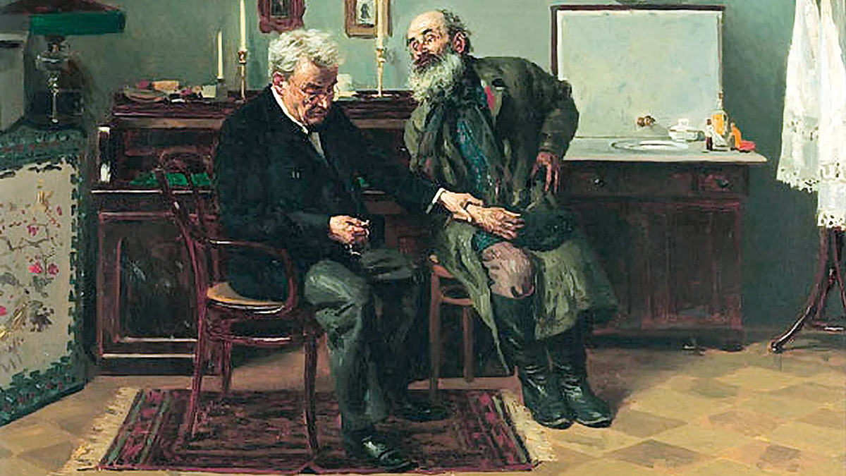 Владимир Маковский. На приеме у врача. 1900