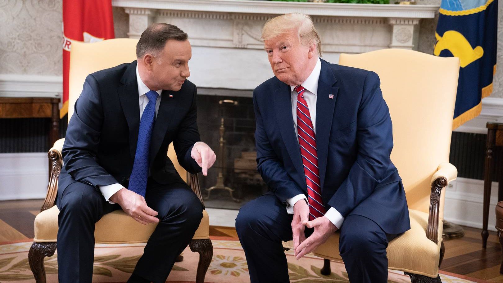 Президент Польши Анджей Дуда и бывший президент США Дональд Трамп