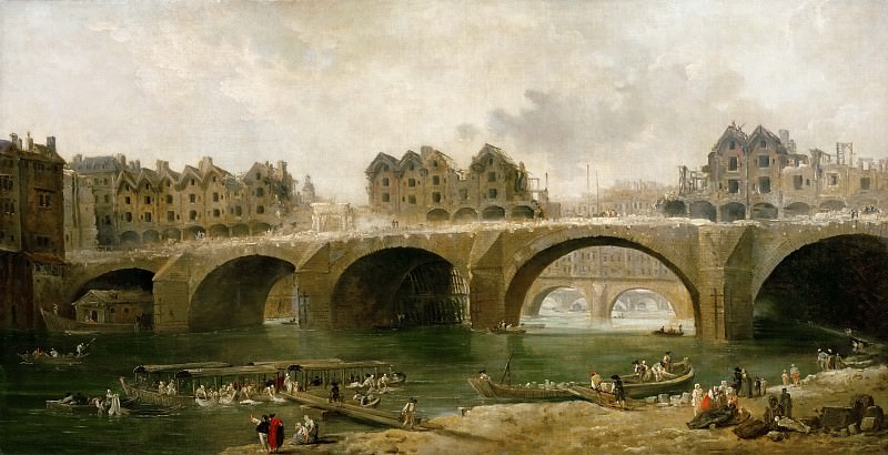 Юбер Робер. Разрушение зданий на мосту Нотр-Дам. 1786