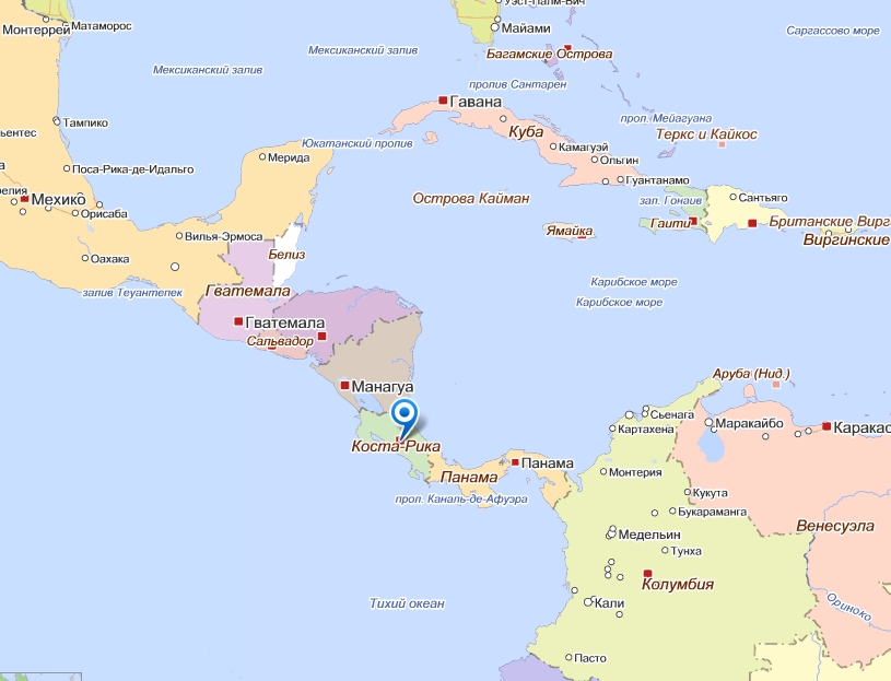 Коста-Рика карта