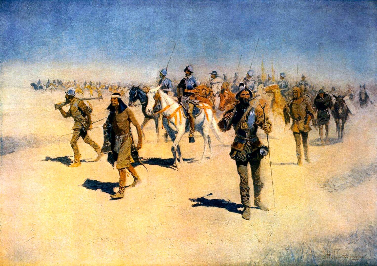 Фредерик Ремингтон. Конкистадор Франсиско Васкес де Коронадо идёт на север. 1890-е