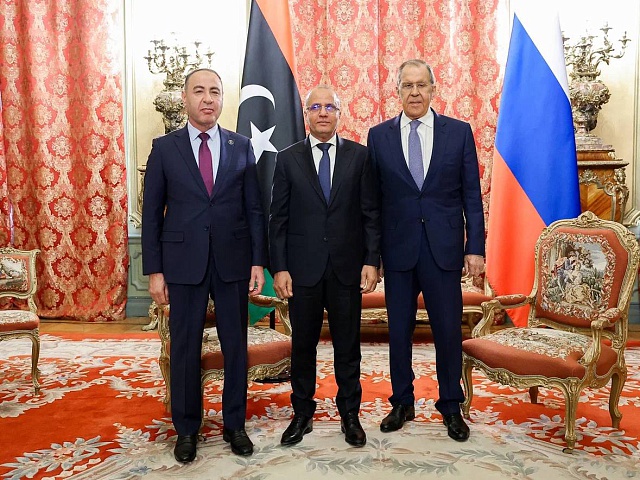 Встреча и. о. министра иностранных дел Российской Федерации Сергея Лаврова и заместителя председателя Президентского совета Ливии Абдаллы Лафи