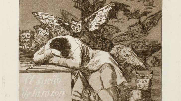 Франсиско де Гойя. Сон разума рождает чудовищ (фрагмент). 1799