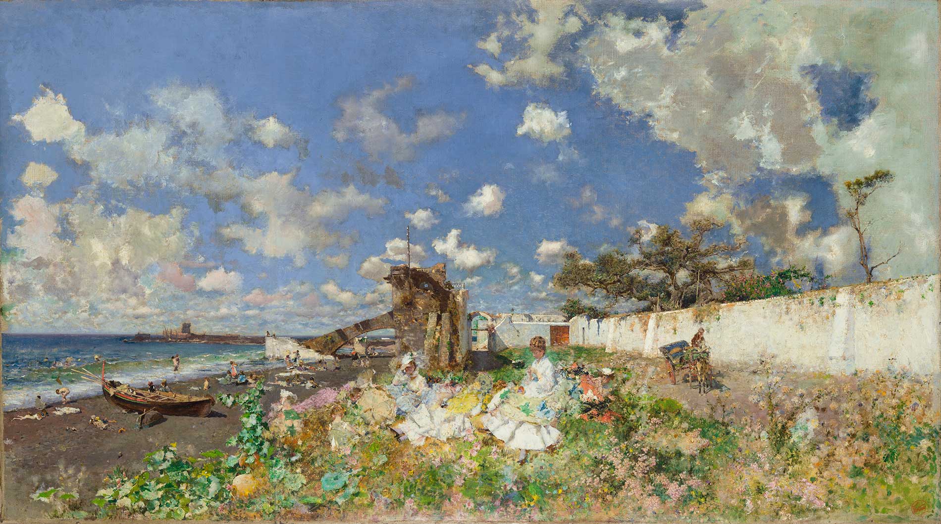 Мариано Фортуни-и-Марсаль. Пляж в Портичи. 1874