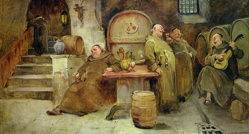 Нильс Бергслин. Вино и песня. 1895