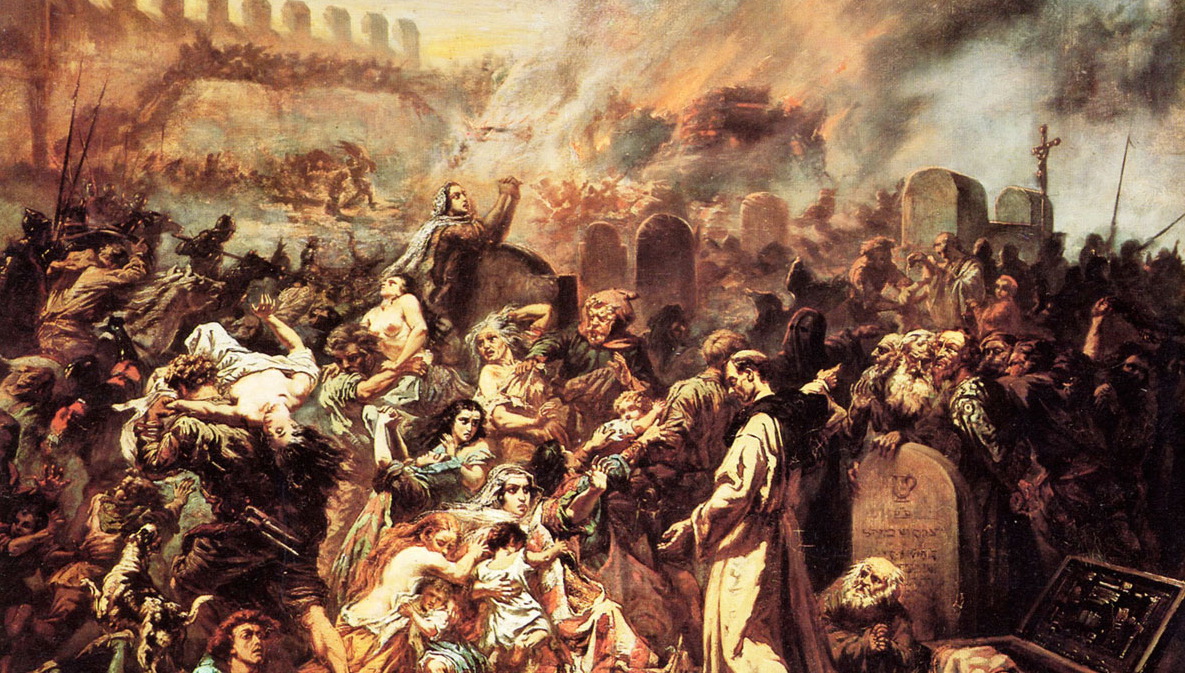 Эжен Беир. Резня евреев в Страсбурге в 1349 году (фрагмент). XIX век