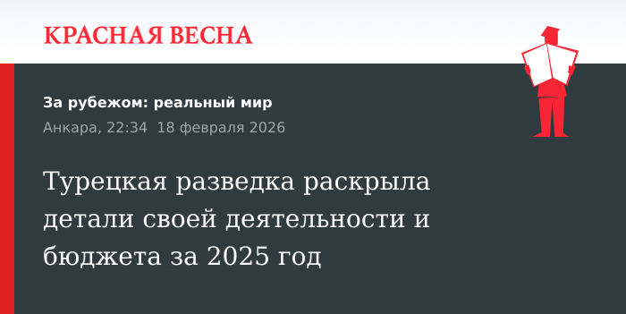 Турецкая разведка раскрыла детали своей деятельности и бюджета за 2025 год